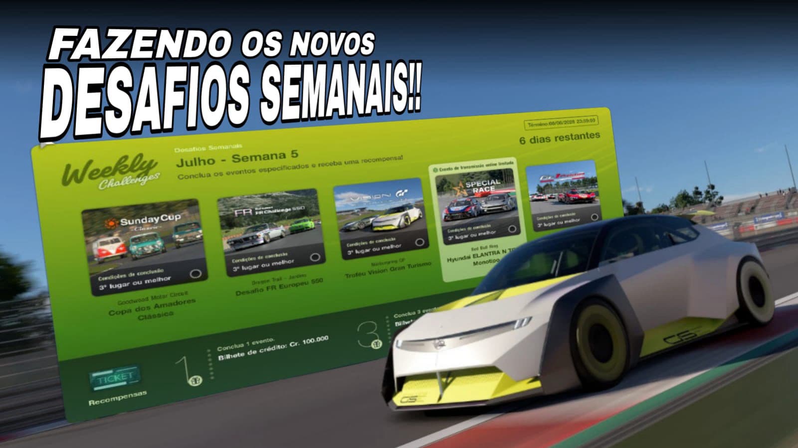 FAZENDO OS DESAFIOS SEMANAIS DO GRAN TURISMO 7