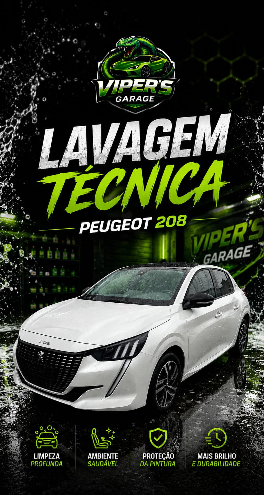 Lavagem técnica Peugeot 208