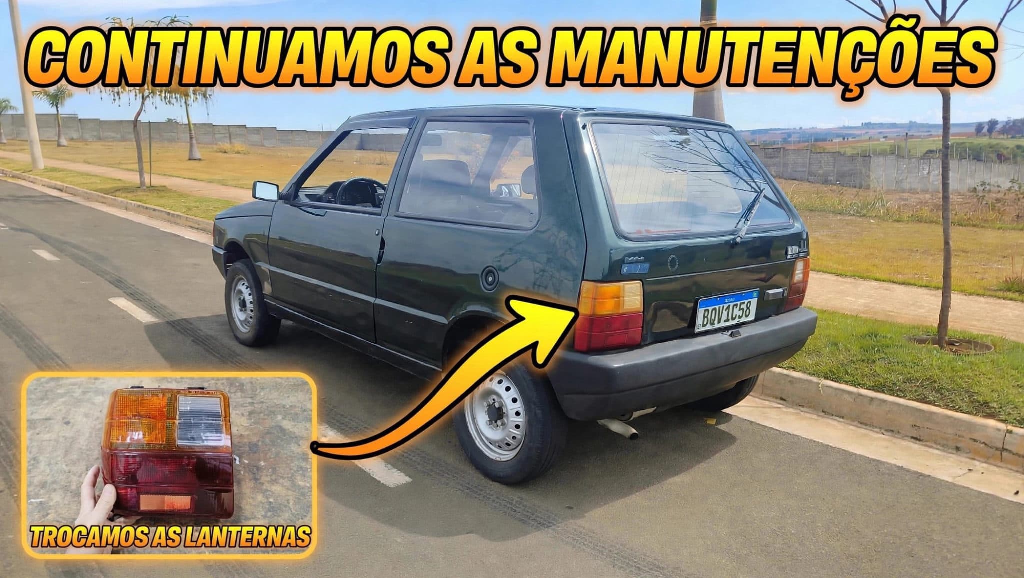 TROCAMOS AS LANTERNAS DO UNO! COLOCAMOS UM PAR ARTEB FIAT