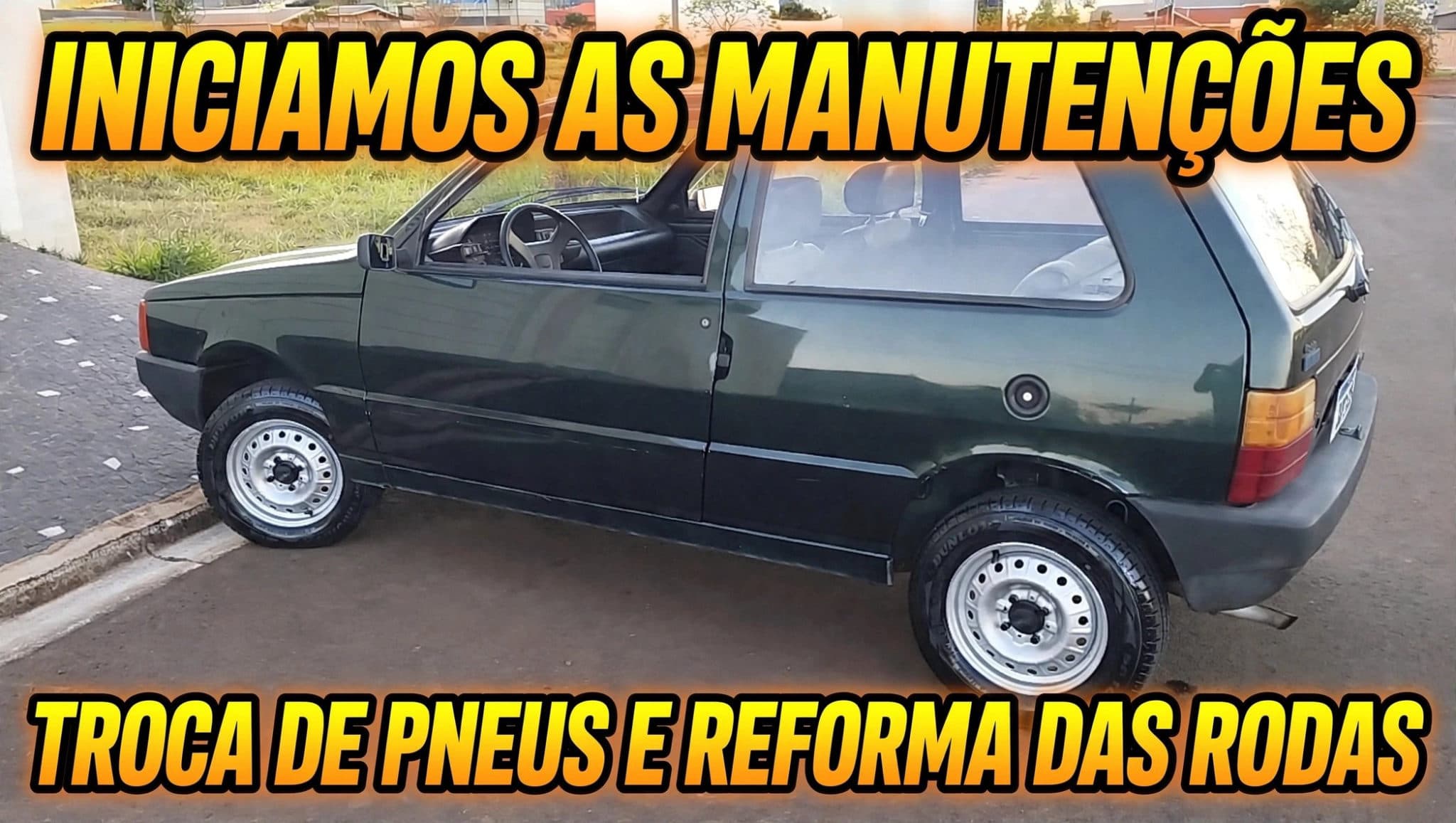 Manutenções no Uno Mille 1994 Pintura das Rodas e Troca dos Pneus
